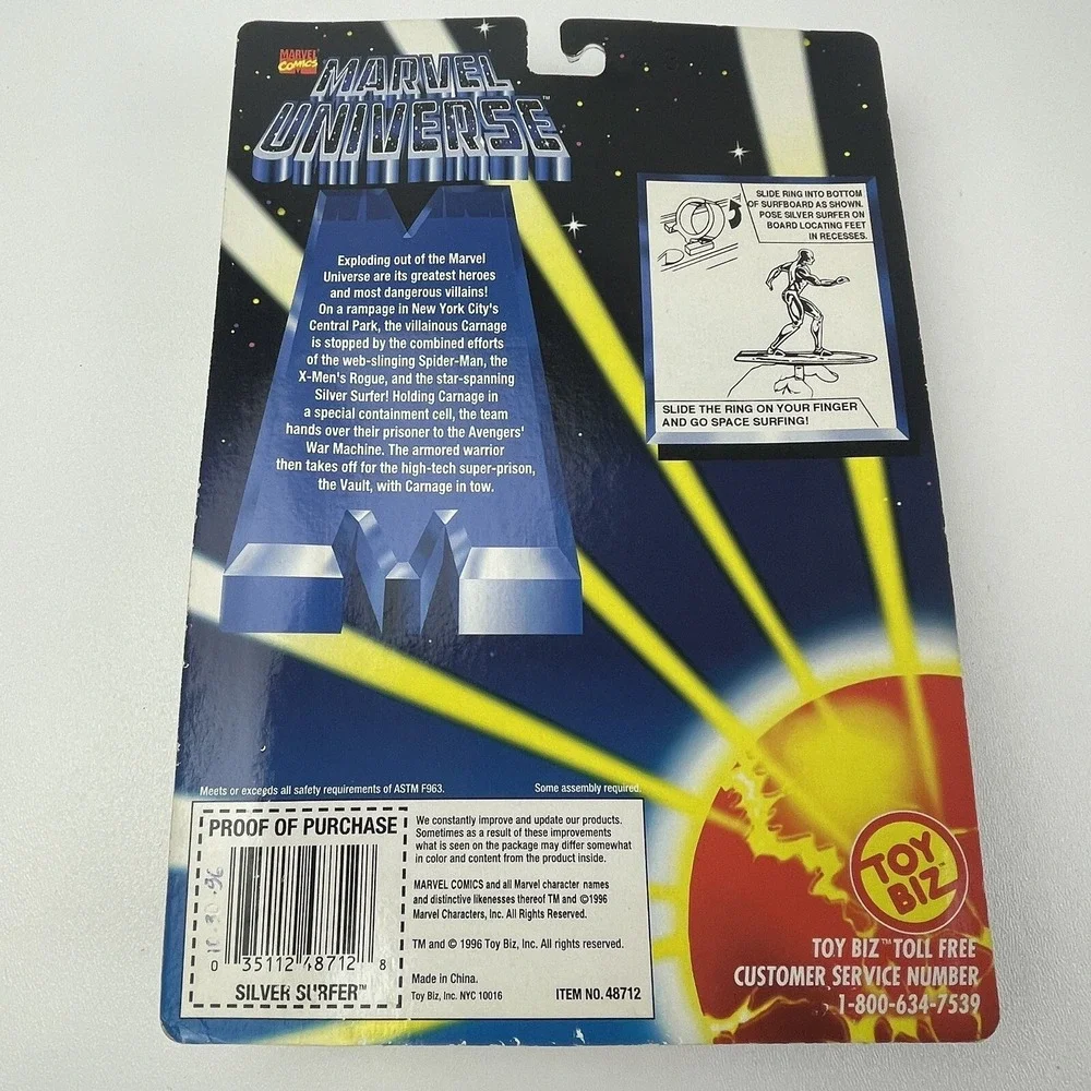 Marvel Universe Silver Surfer Space Surfing Action Figurine Toy Biz 1996 Sealed